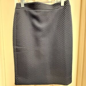 J. Crew Textured Dark Navy Pencil Skirt